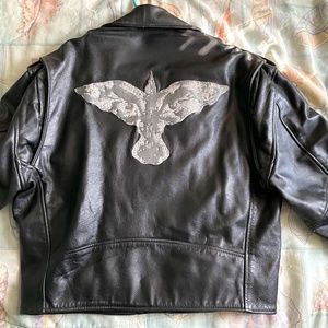 Rare Official Licensed 1994 Embroidered The Crow Leather Jacket Kitchen Sink Pre